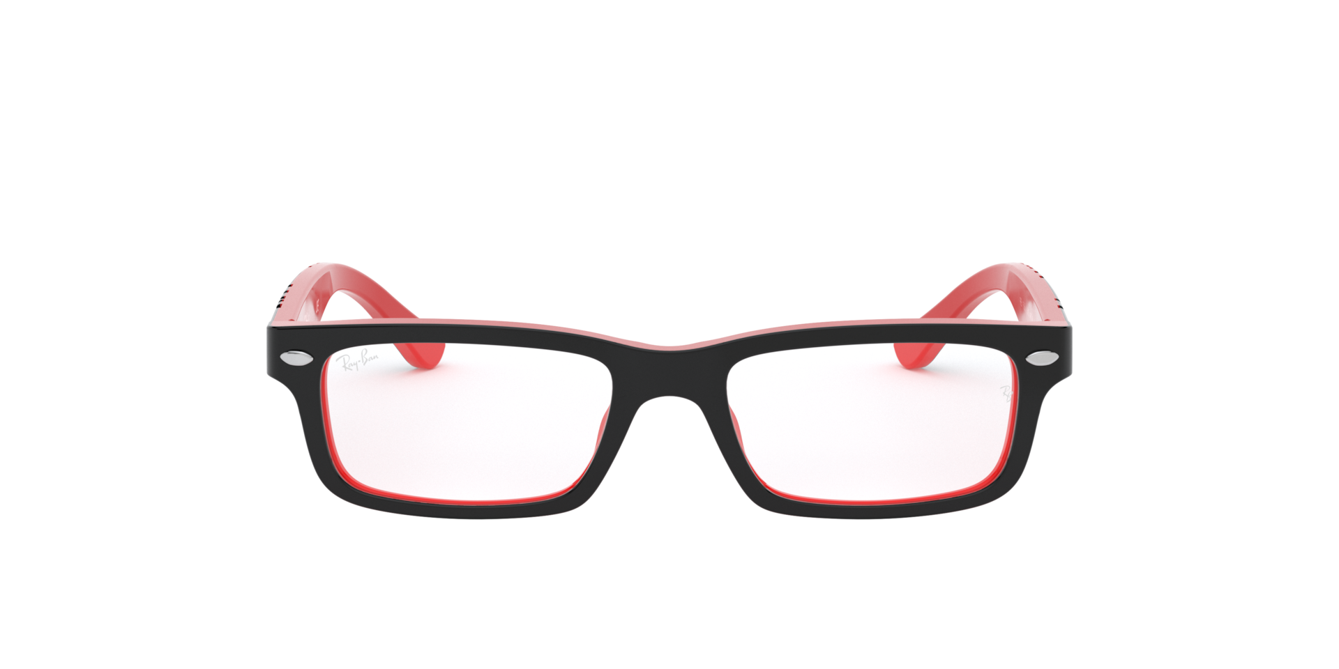 Ray-Ban Rb1535 Optics Kids Optical Black On Red Frame Clear Lenses Polarized 48-16
