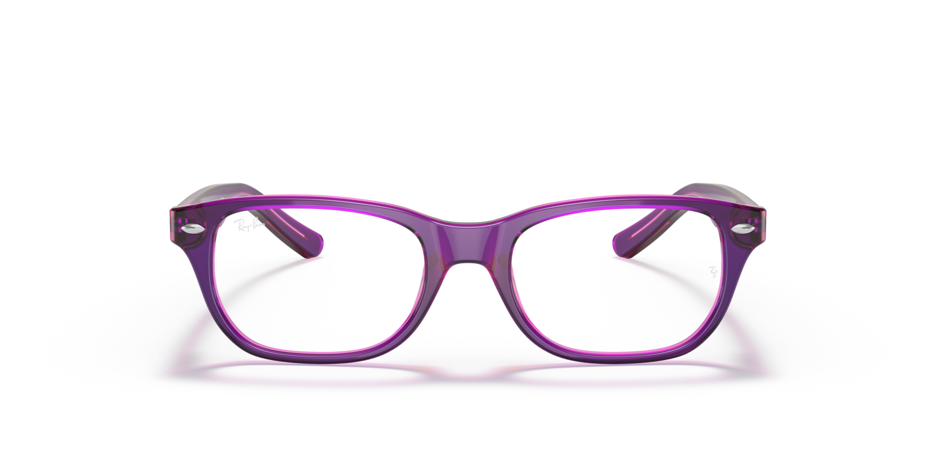 Ray-Ban Rb1555 Optics Kids Optical Violet On Fuxia Fluo Frame Clear Lenses Polarized 46-16