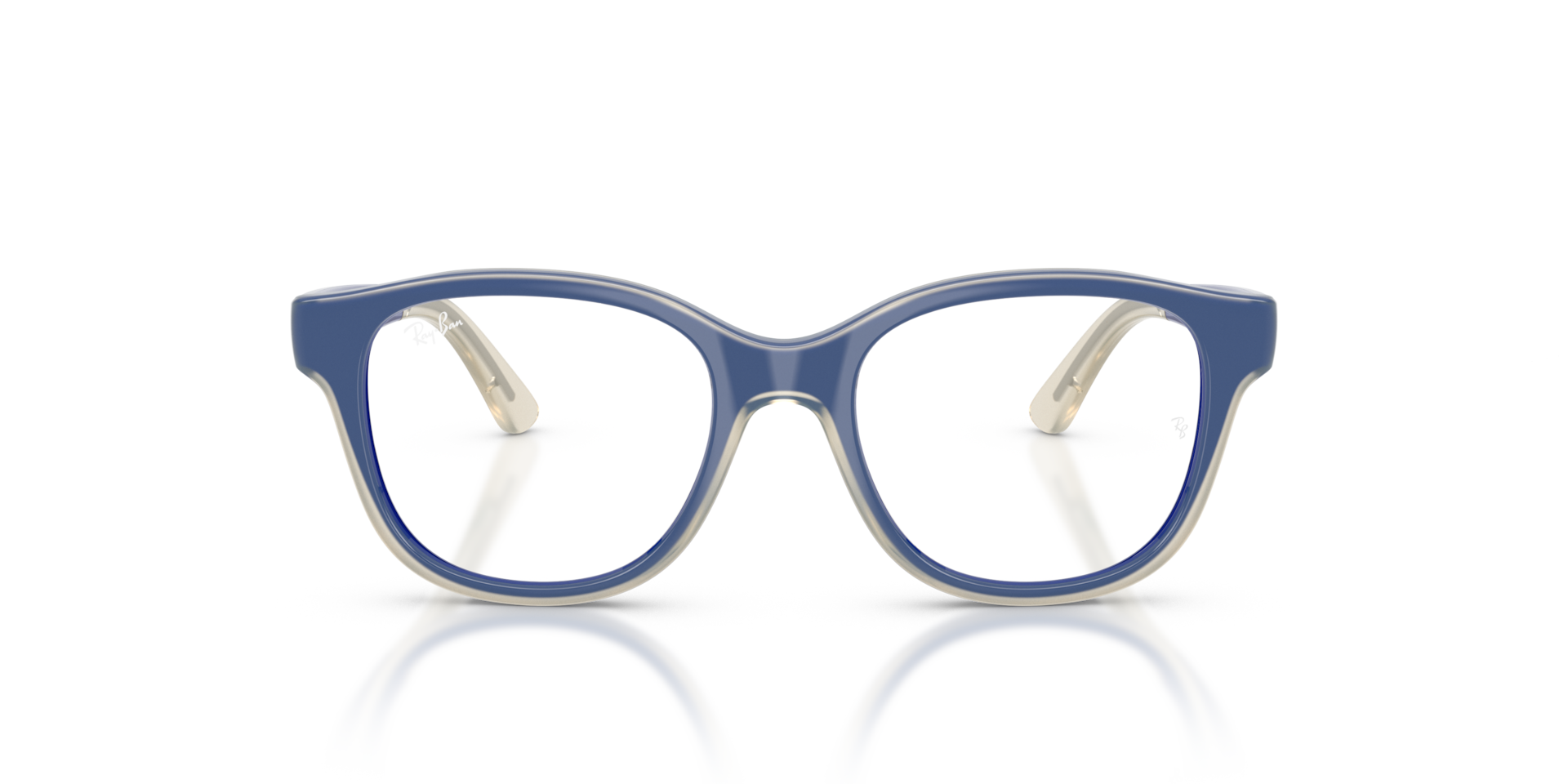 Ray-Ban Rb1950 Optics Kids Everflex Optical Blue On Transparent Frame Clear Lenses Polarized 44-17
