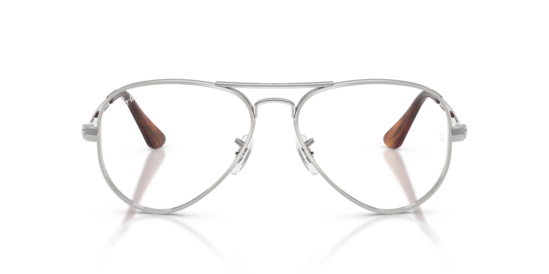 Ray-Ban Aviator Max Optics Optical Silver Frame Clear Lenses Polarized 58-16