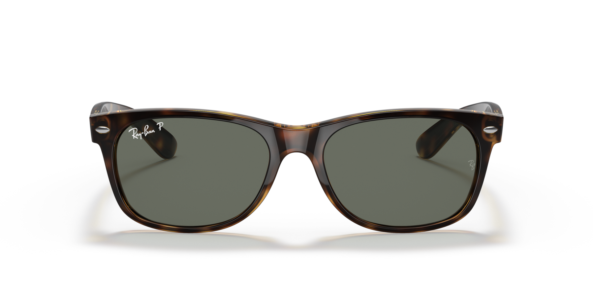 Ray-Ban New Wayfarer Classic Sunglasses Tortoise Frame Green Lenses Polarized 55-18