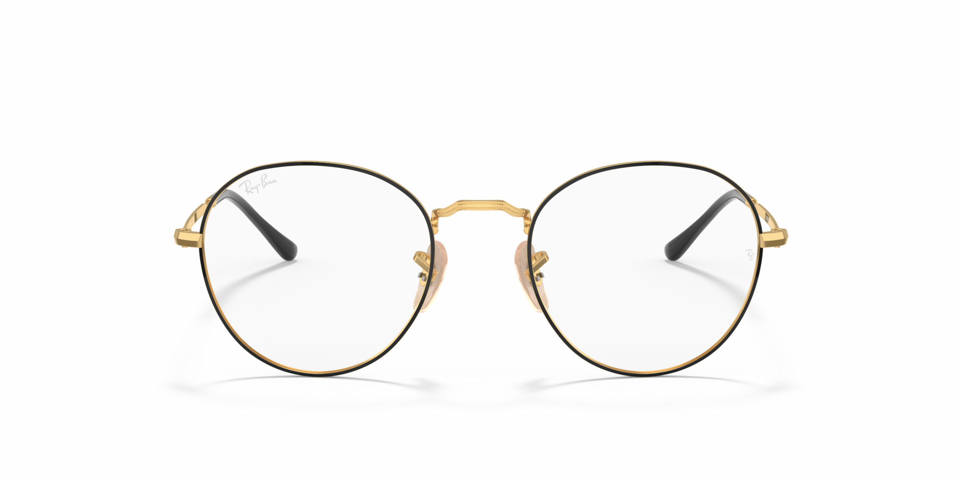 Ray-Ban Round Metal Optics II Optical Gold Frame Clear Lenses Polarized 49-20