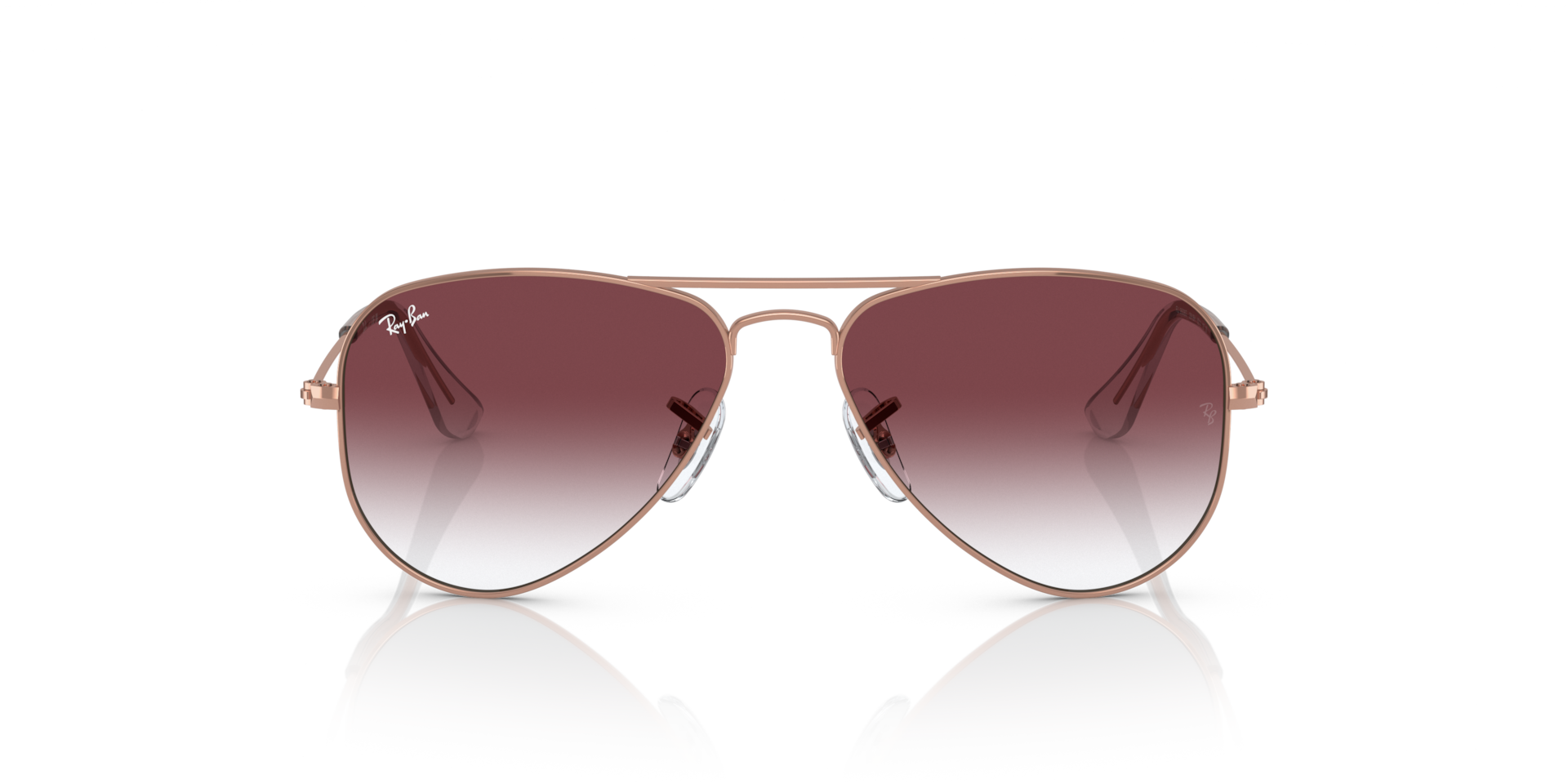 Ray-Ban Aviator Kids Sunglasses Rose Gold Frame Violet Lenses 52-14