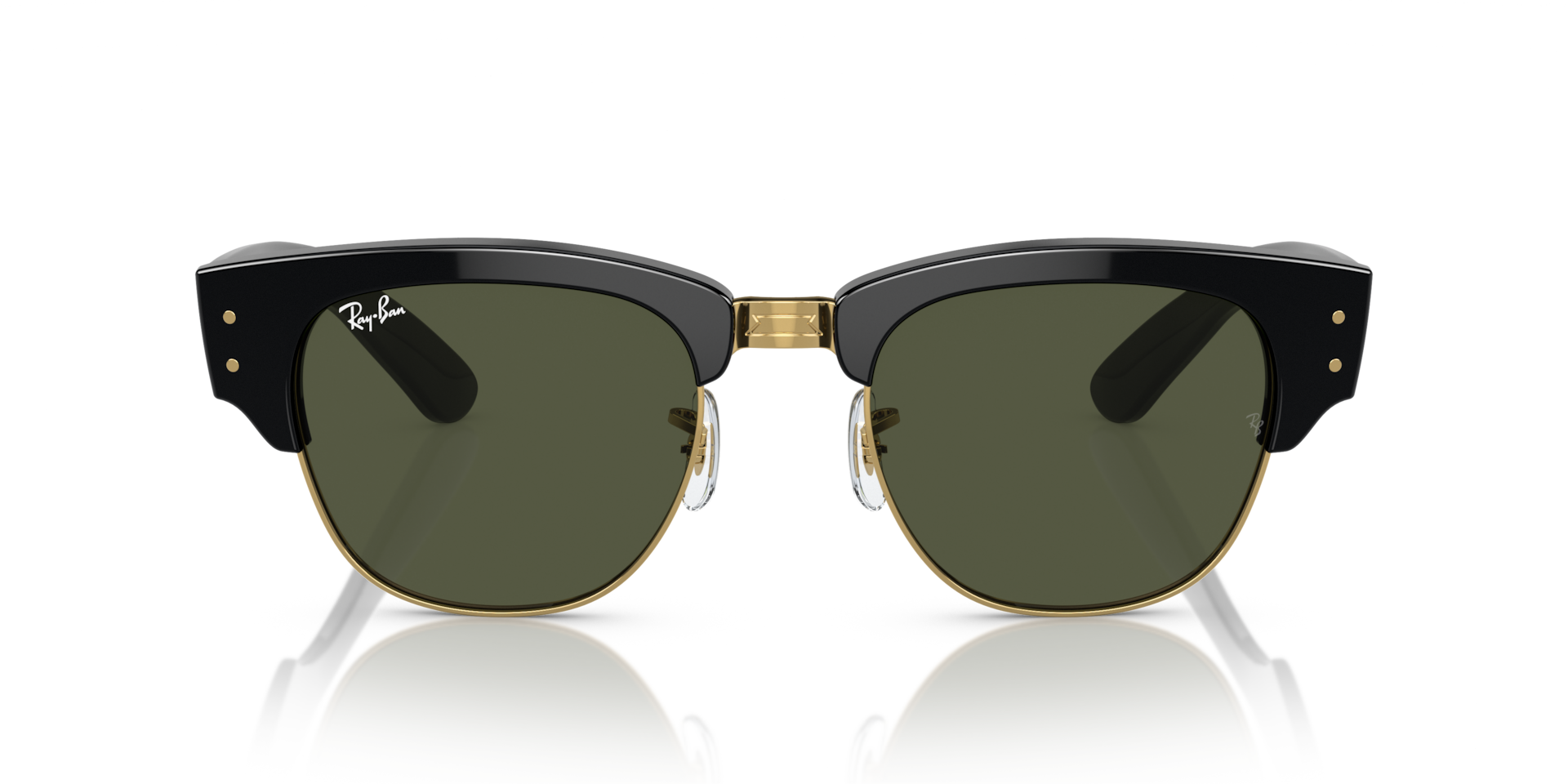 Ray-Ban Mega Clubmaster Sunglasses Black Frame Green Lenses 53-21