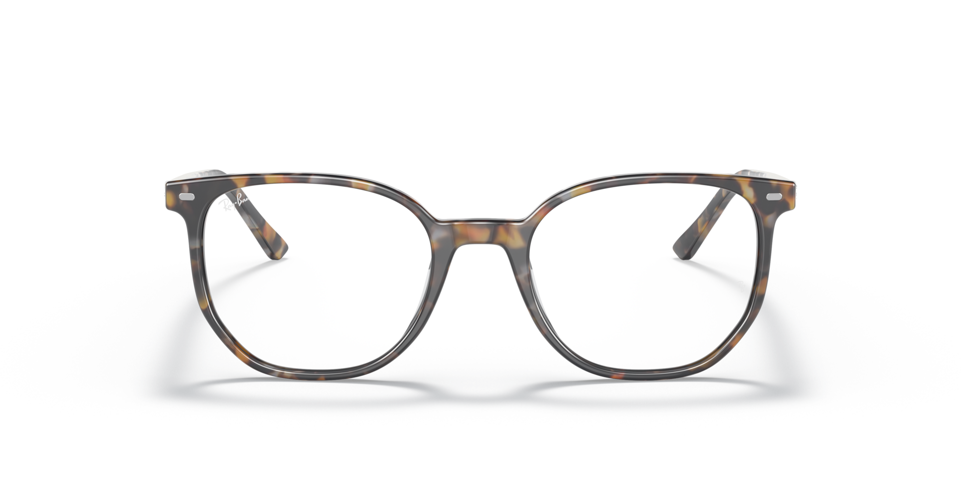 Ray-Ban Elliot Optics Optical Brown Grey Havana Frame Clear Lenses Polarized 50-19