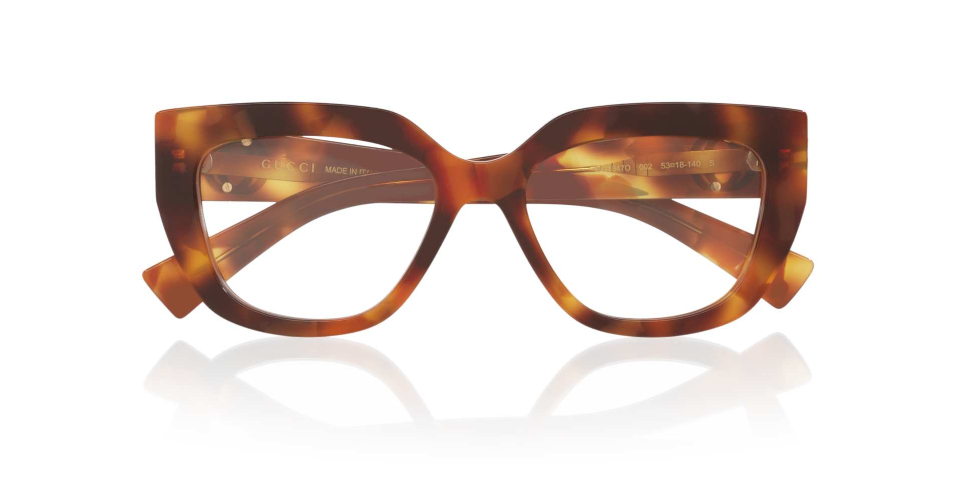 Gucci GG1847O Women's Glasses, Tortoiseshell, Size 53