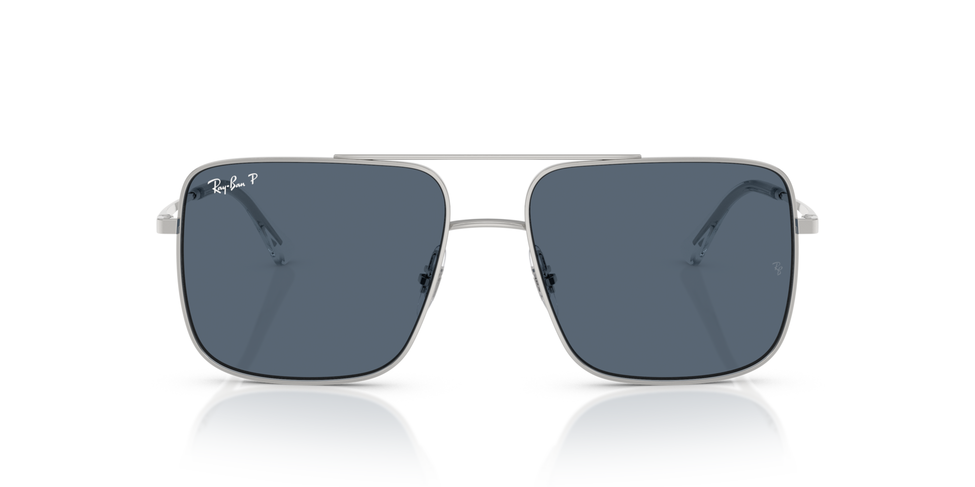 Ray-Ban Ari Bio-based Sunglasses Silver Frame Blue Lenses Polarized 56-16