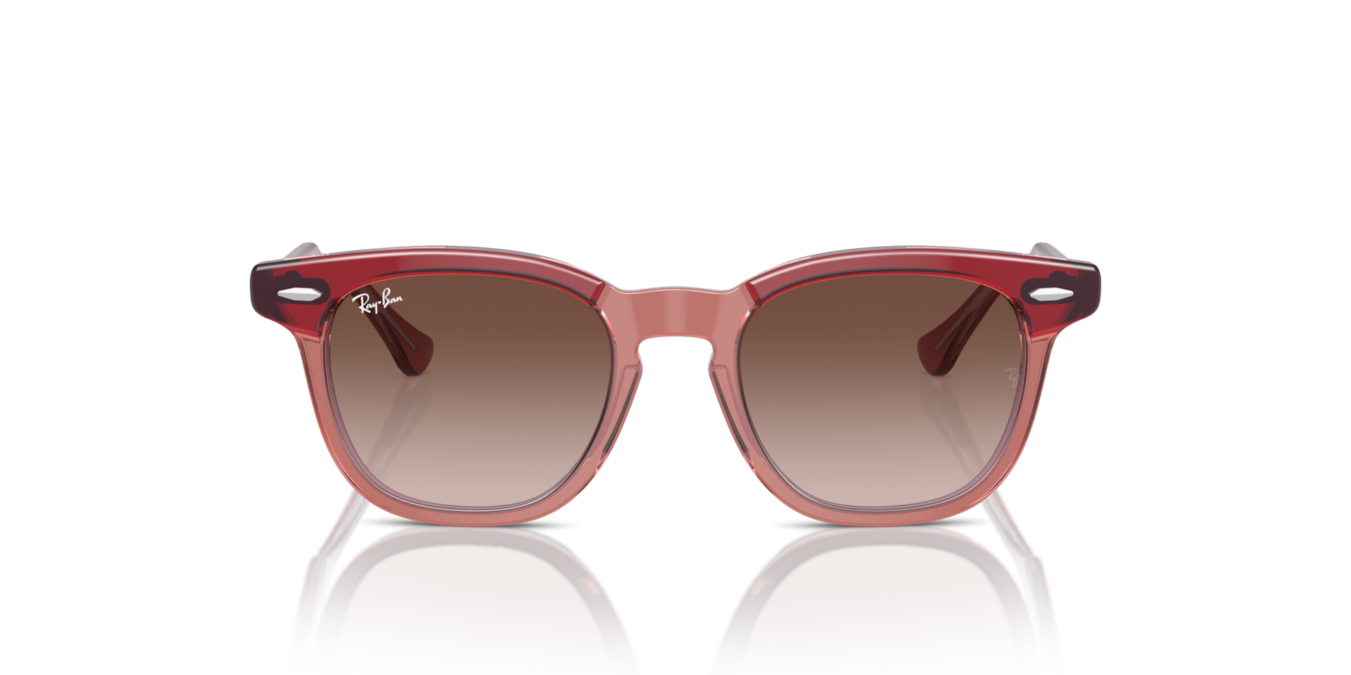 Ray-Ban Rb9098s Kids Sunglasses Top Red & Orange & Light Purple Frame Brown Lenses 45-18