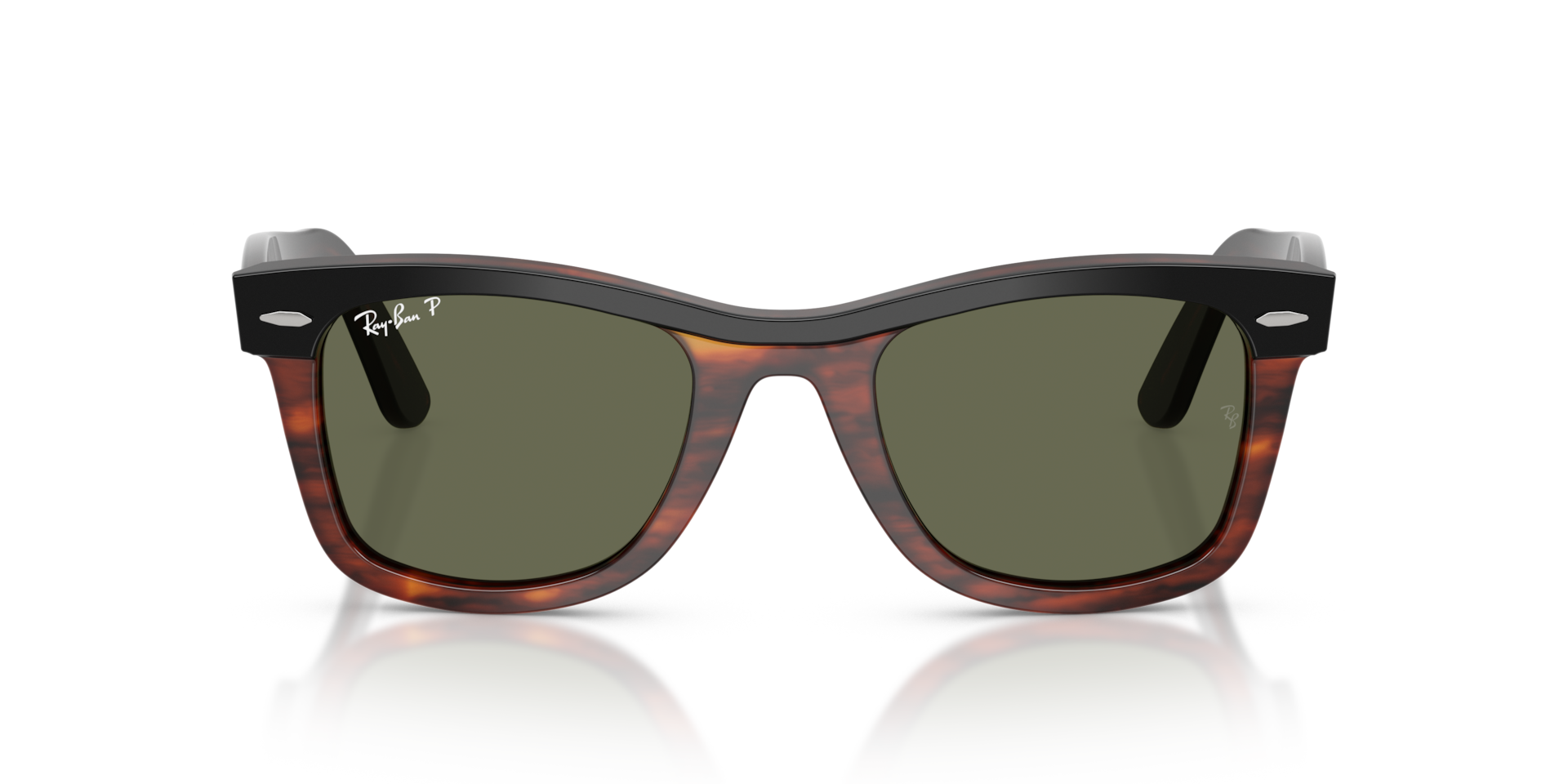 Ray-Ban Wayfarer Street Neat Sunglasses Black On Havana Frame Green Lenses Polarized 50-22