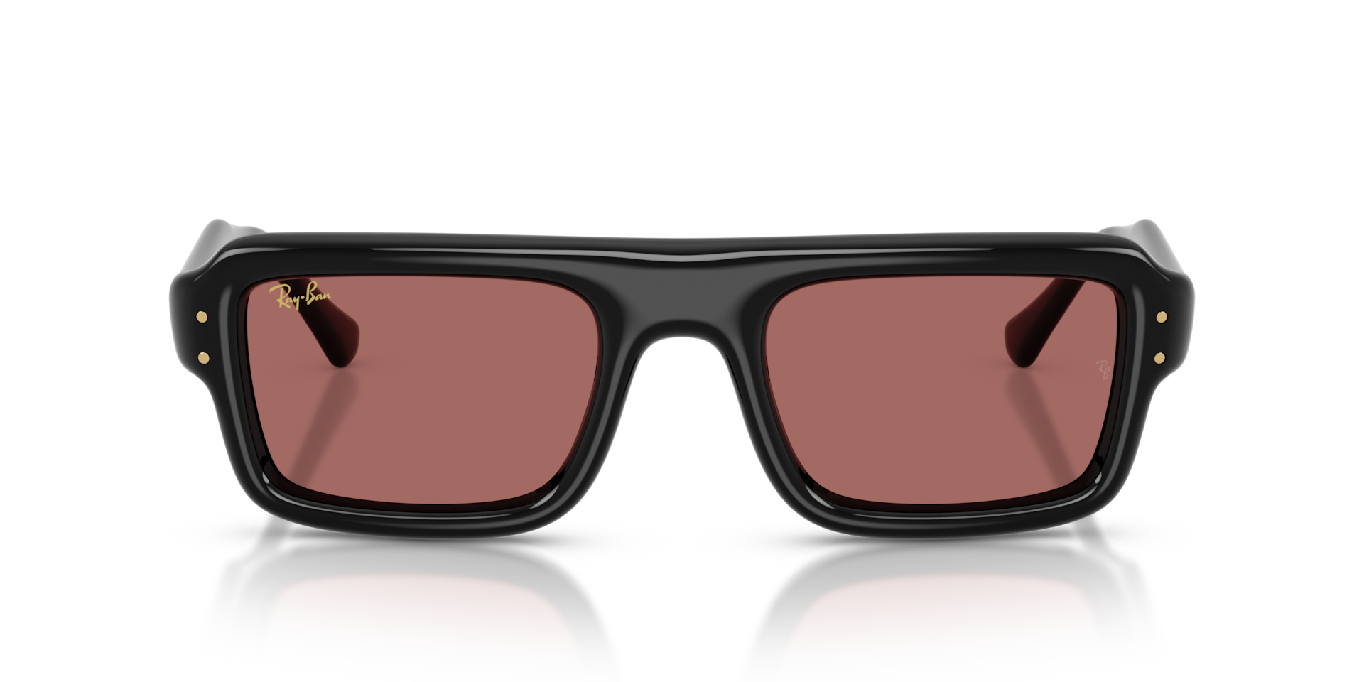 Ray-Ban Flacko Puffer Sunglasses Black Frame Violet Lenses 52-23