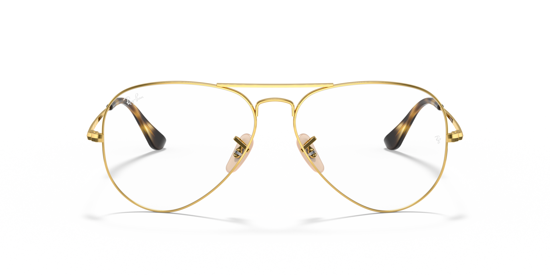 Ray-Ban Aviator Optics Optical Arista Gold Frame Clear Lenses 58-14