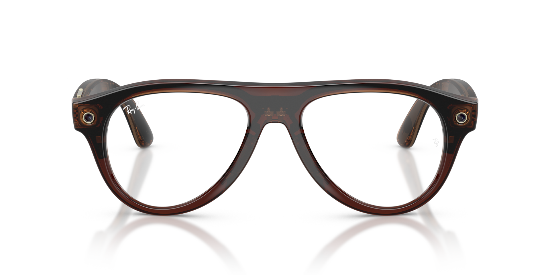 (Gen 3) Ray-Ban Meta Aviator Transparent Umber frame Green lenses AI Glasses