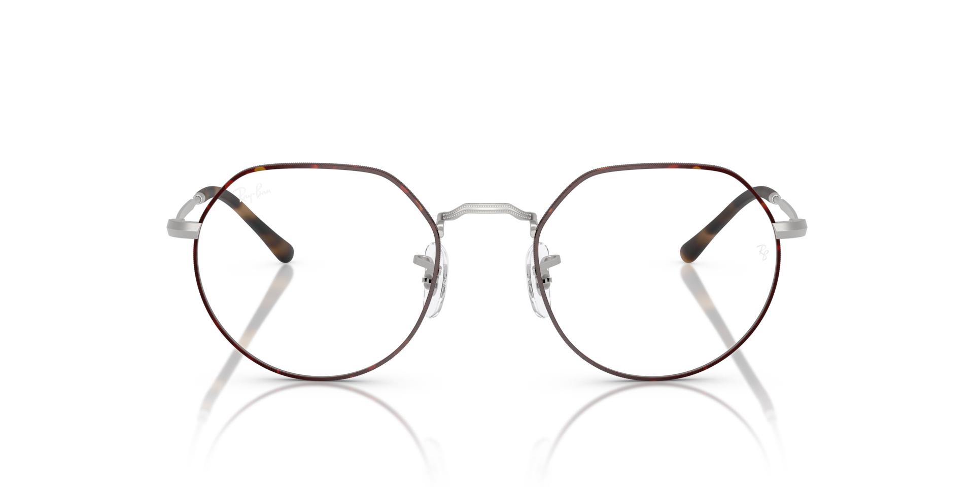Ray-Ban Jack Optics Optical Matte Silver Frame Clear Lenses Polarized 49-20