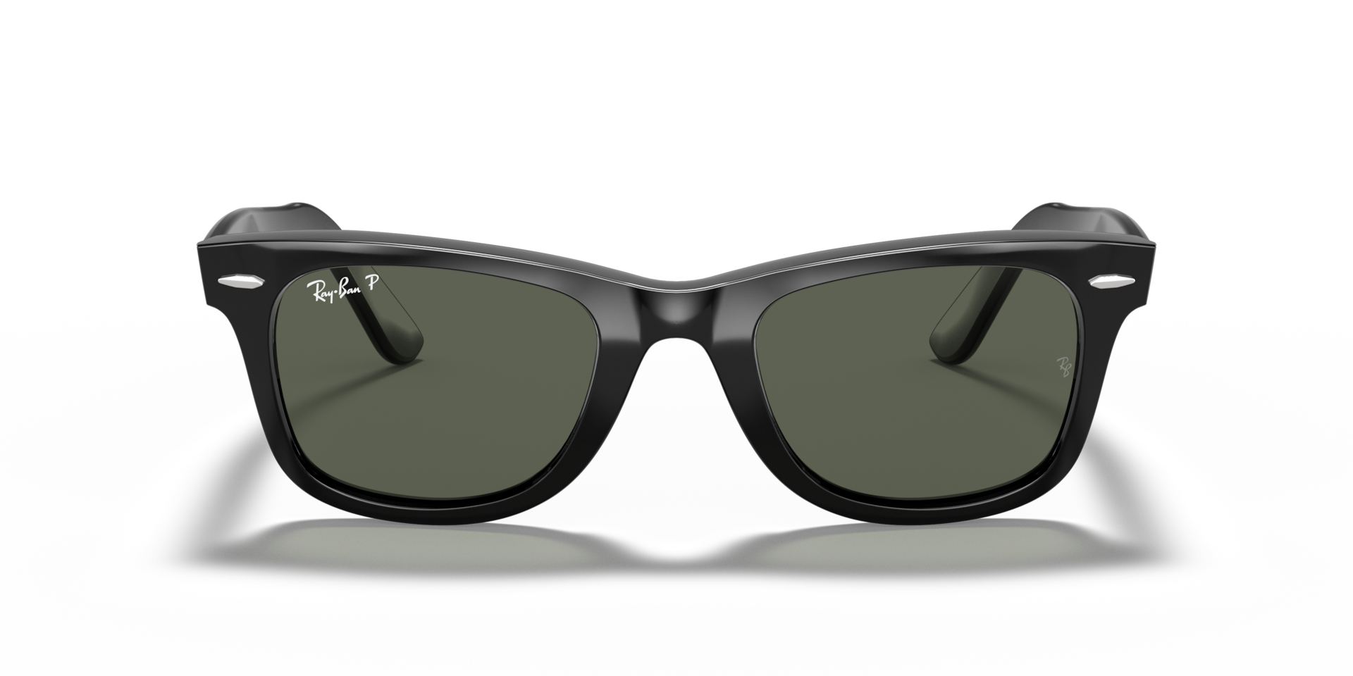 Ray-Ban Original Wayfarer Classic Sunglasses Black Frame Green Lenses Polarized 50-22