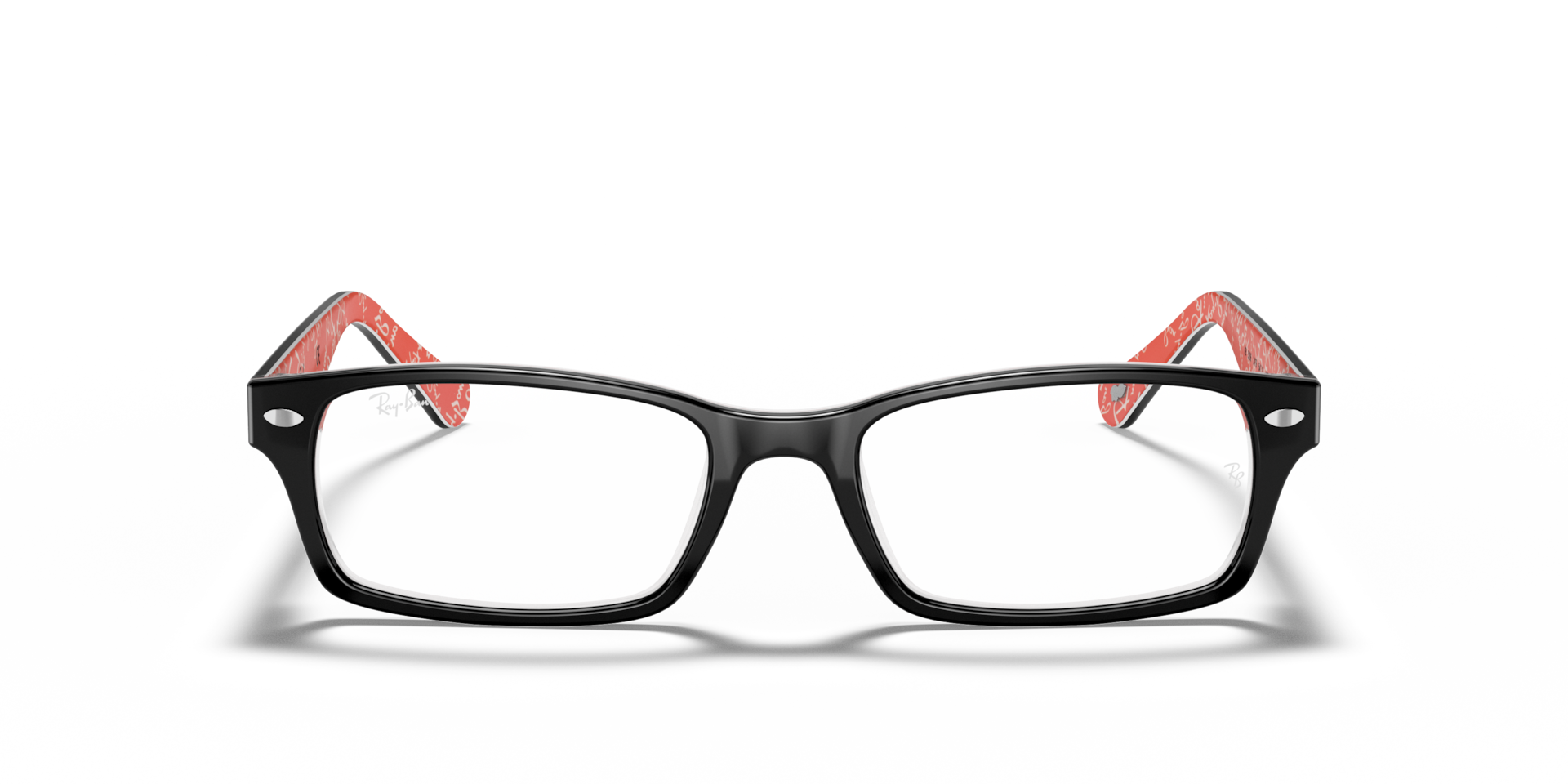 Ray-Ban Rb5206 Optics Optical Black On Red Frame Clear Lenses 52-18