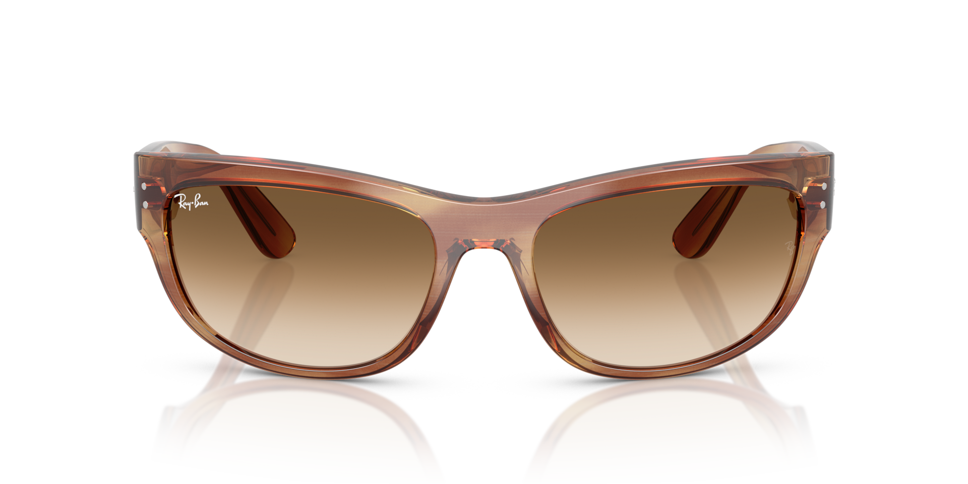 Ray-Ban Mega Balorama Sunglasses Striped Brown Frame Brown Lenses 63-19