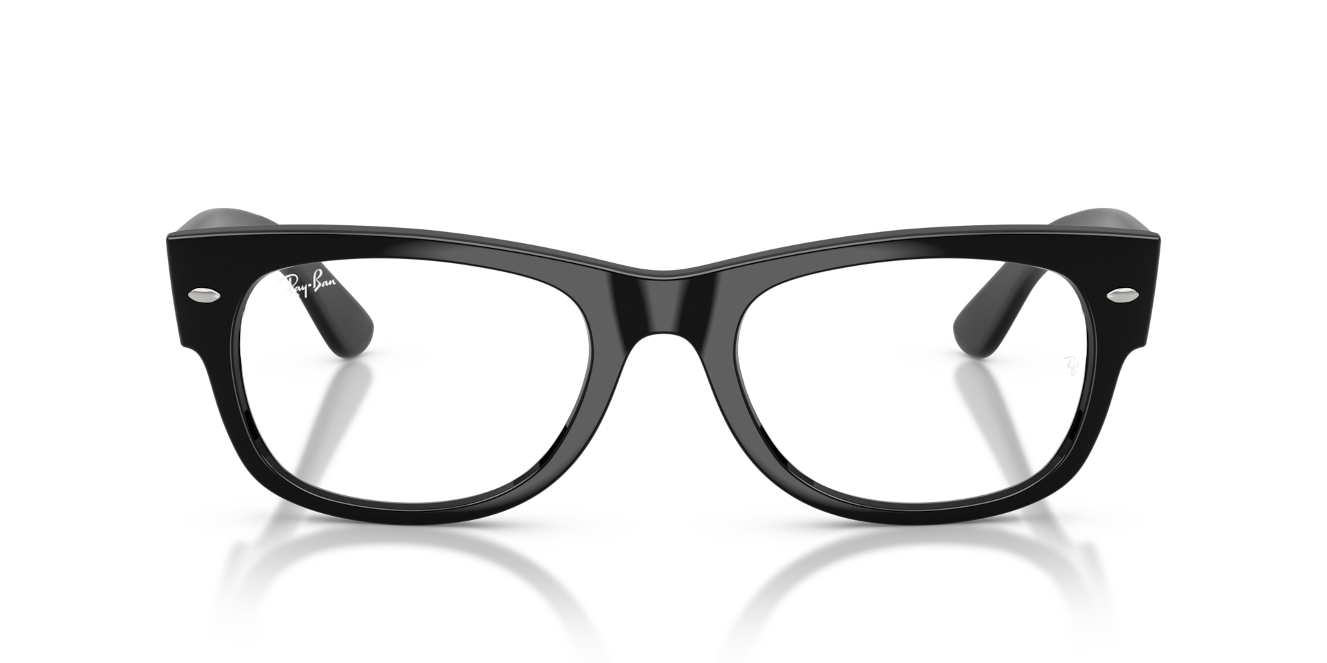 Ray-Ban Mega Wayfarer II Optics Optical Black Frame Clear Lenses Polarized 52-21