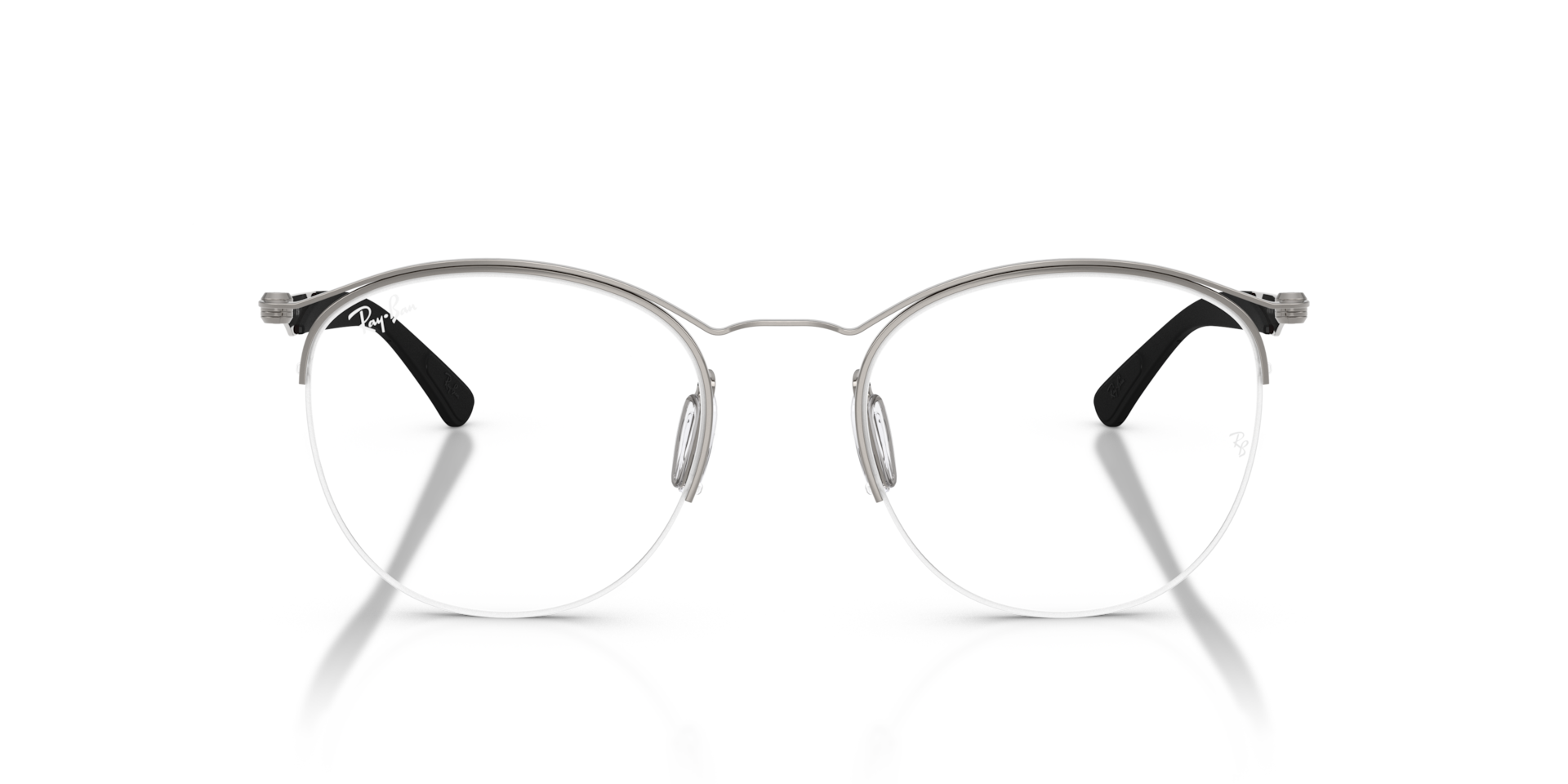 Ray-Ban Rb7553 Optics Optical Gunmetal Frame Clear Lenses Polarized 50-20