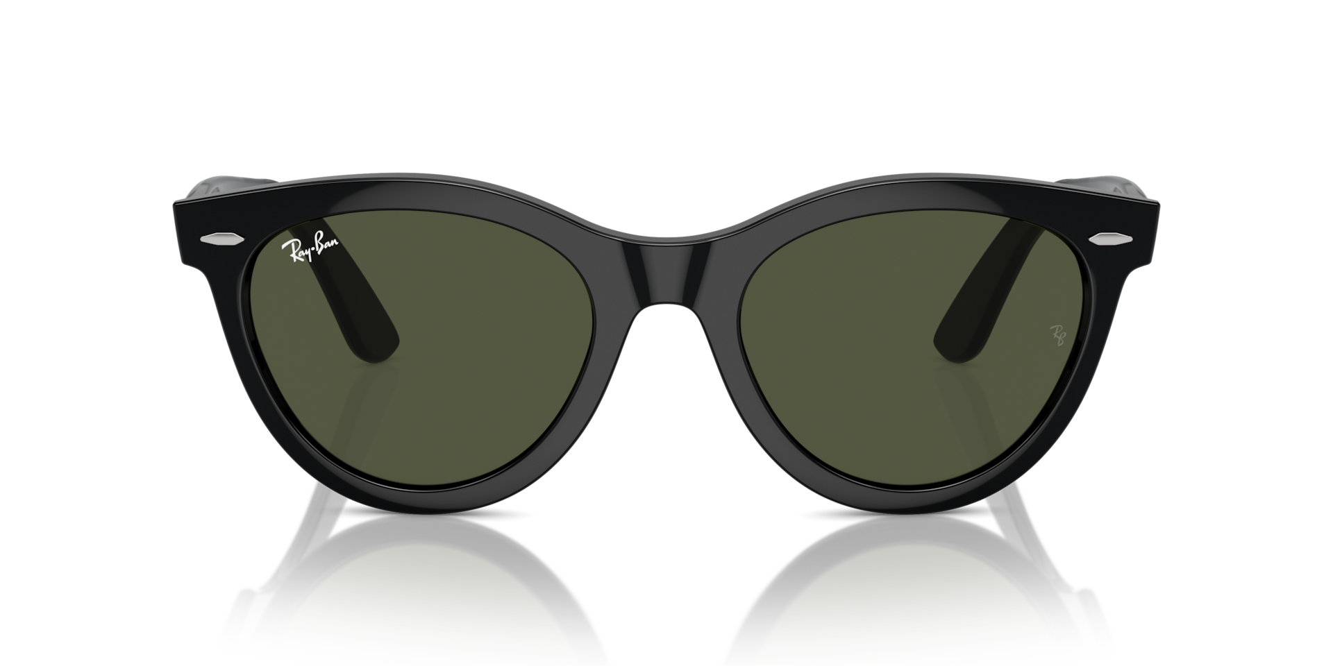 Ray-Ban Wayfarer Way Sunglasses Black Frame Green Lenses 54-21
