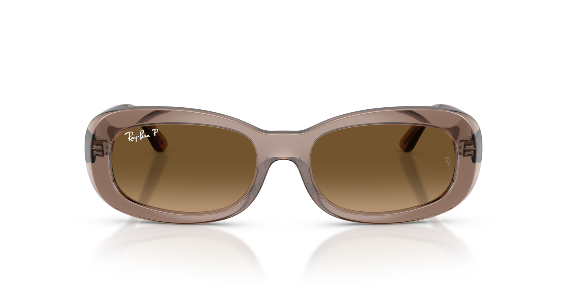 Ray-Ban Rb2221 Sunglasses Transparent Beige Frame Brown Lenses Polarized 53-18
