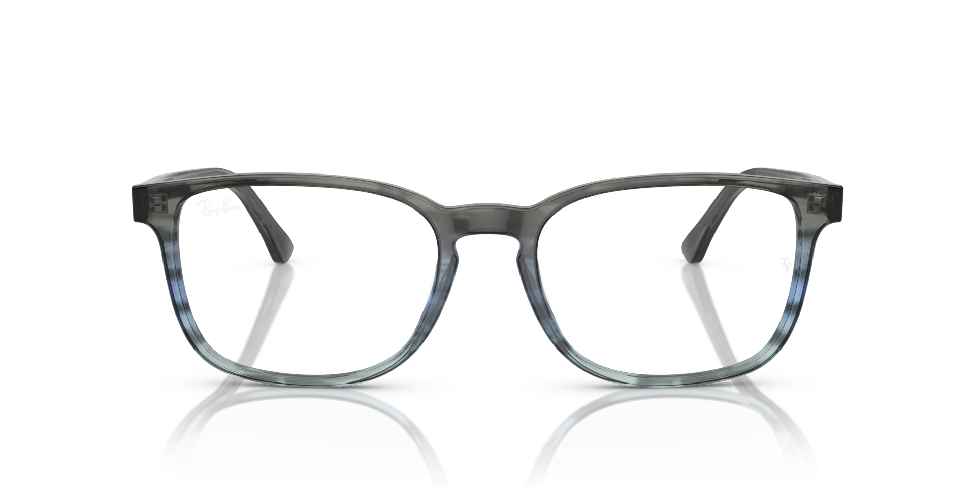 Ray-Ban Rb5418 Optics Optical Striped Grey & Blue Frame Clear Lenses Polarized 54-19