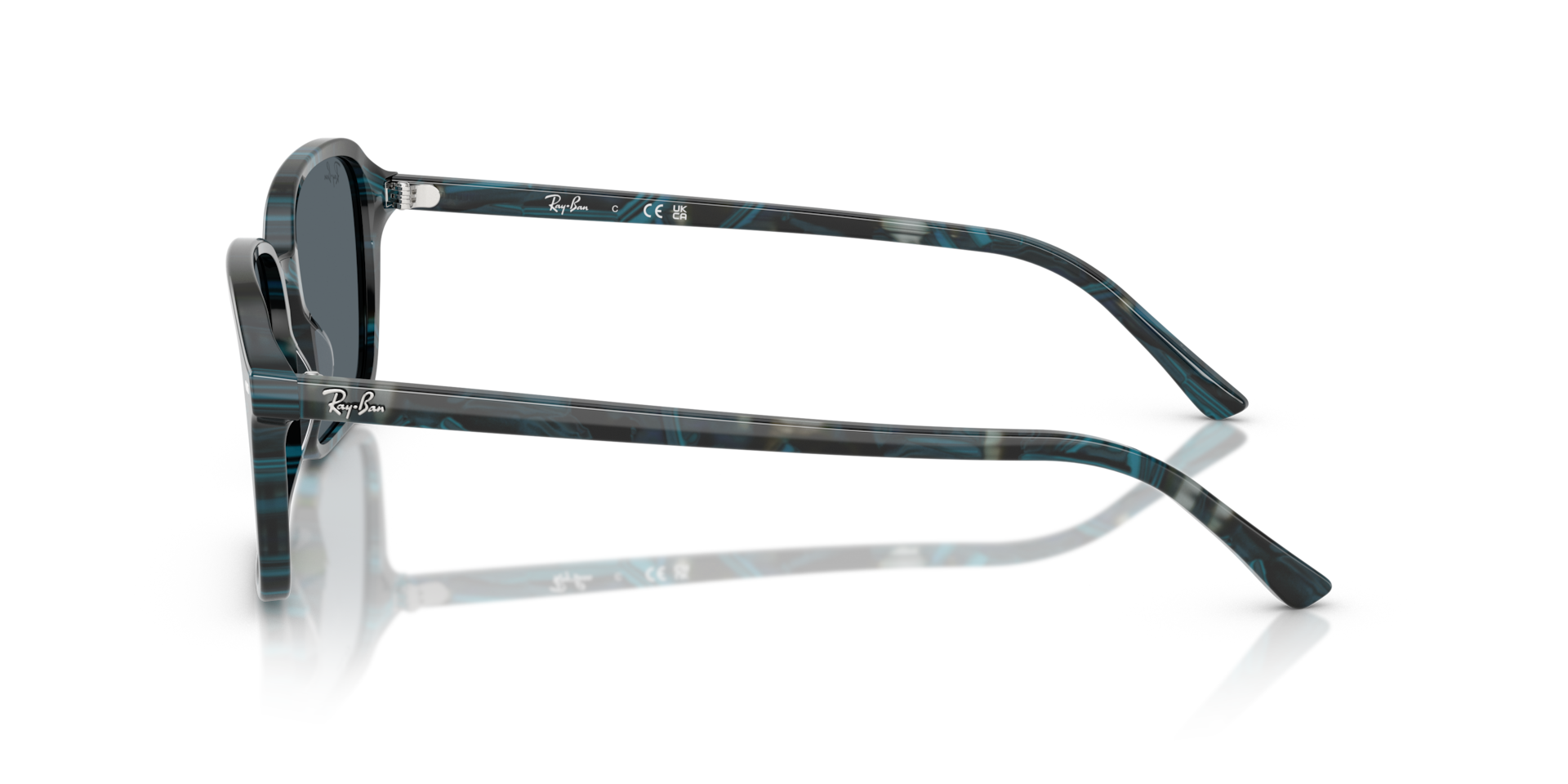 Ray-Ban Raimond Sunglasses Transparent Fantasy Blue & Grey Frame Blue Lenses 56-18