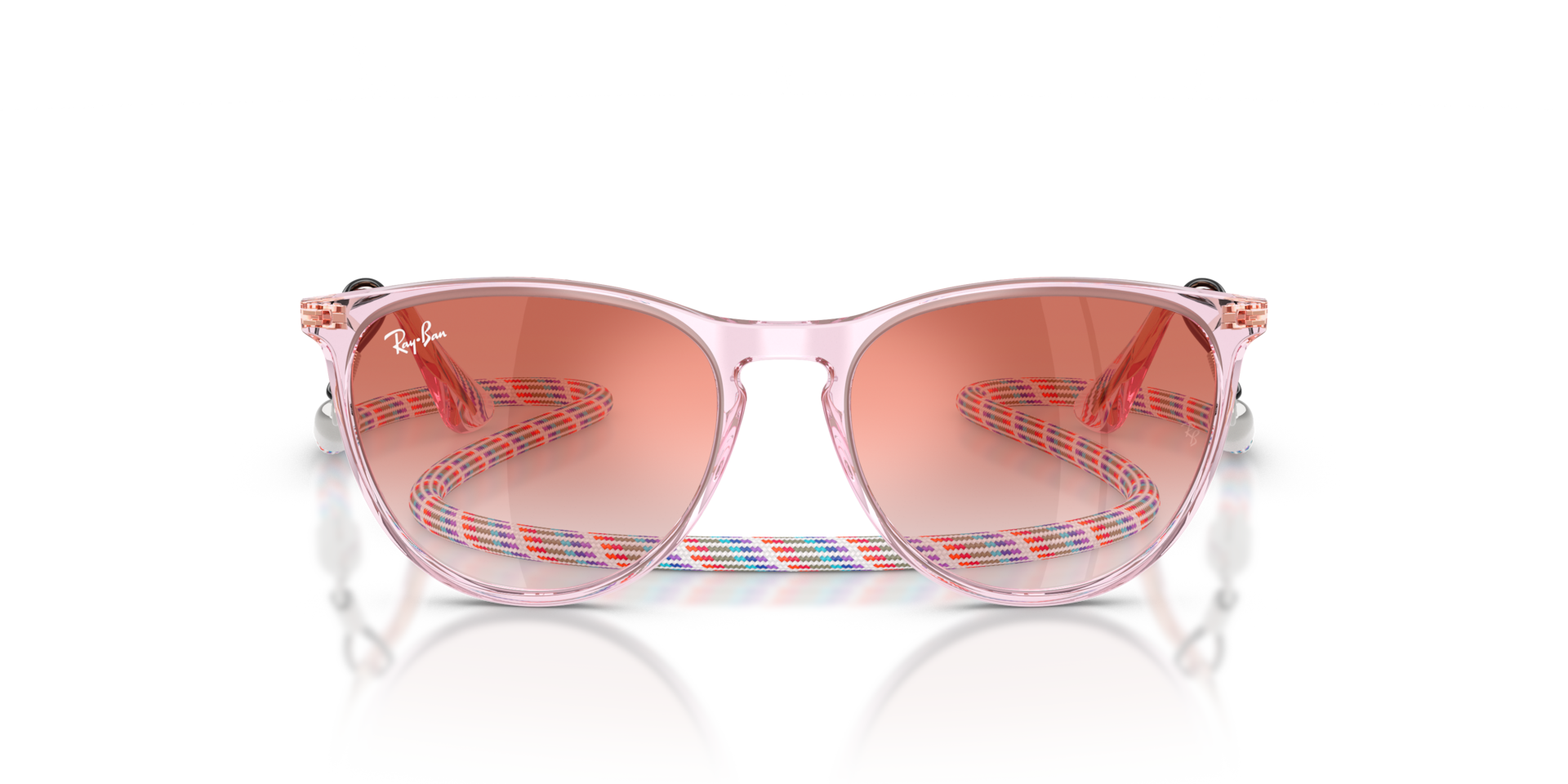 Ray-Ban Erika Kids Summer Capsule Sunglasses Rosegold Frame Red Lenses 50-15