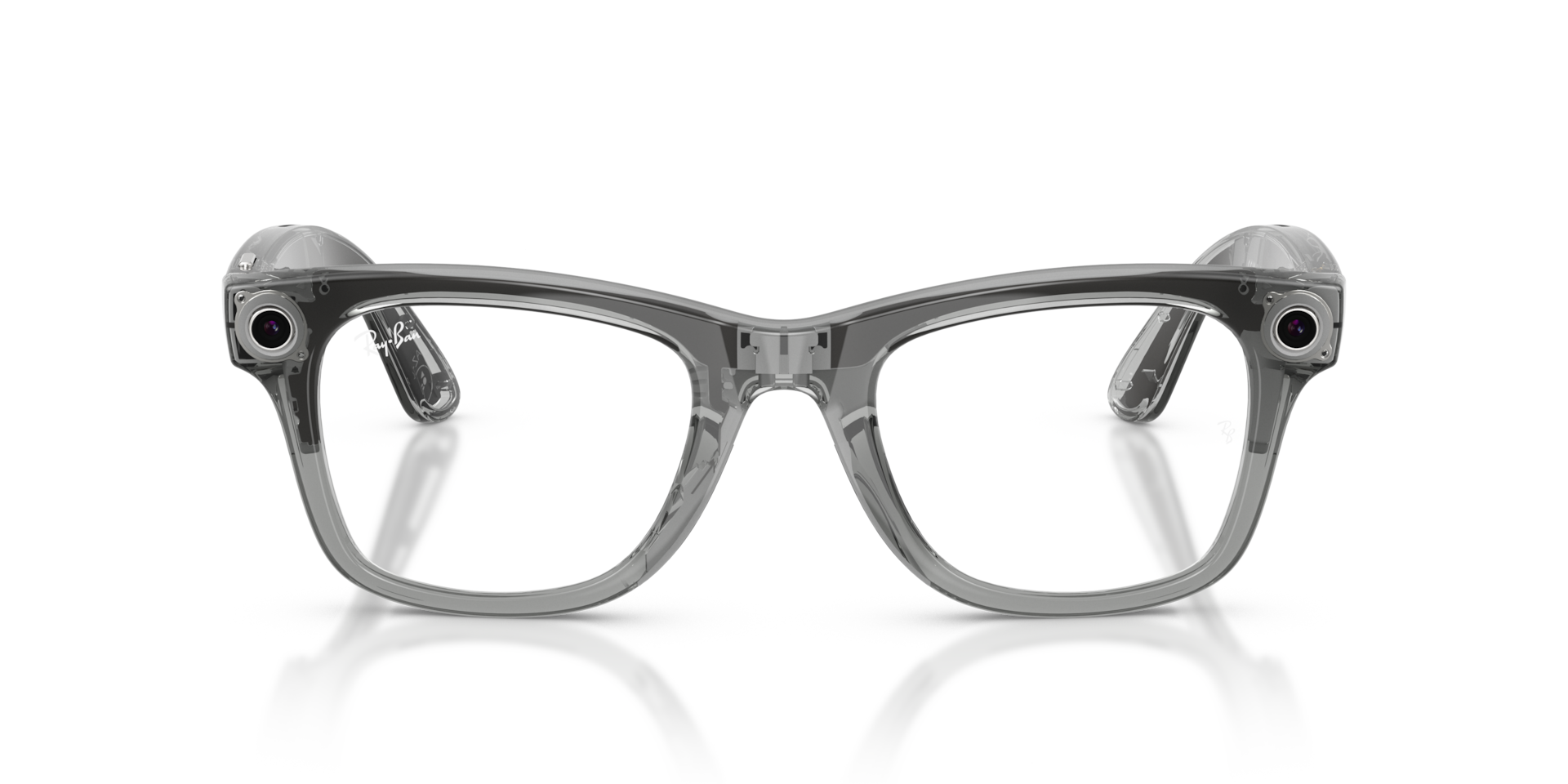 Ray-Ban Meta Shiny Transparent Grey Frame Blue Lenses AI Glasses