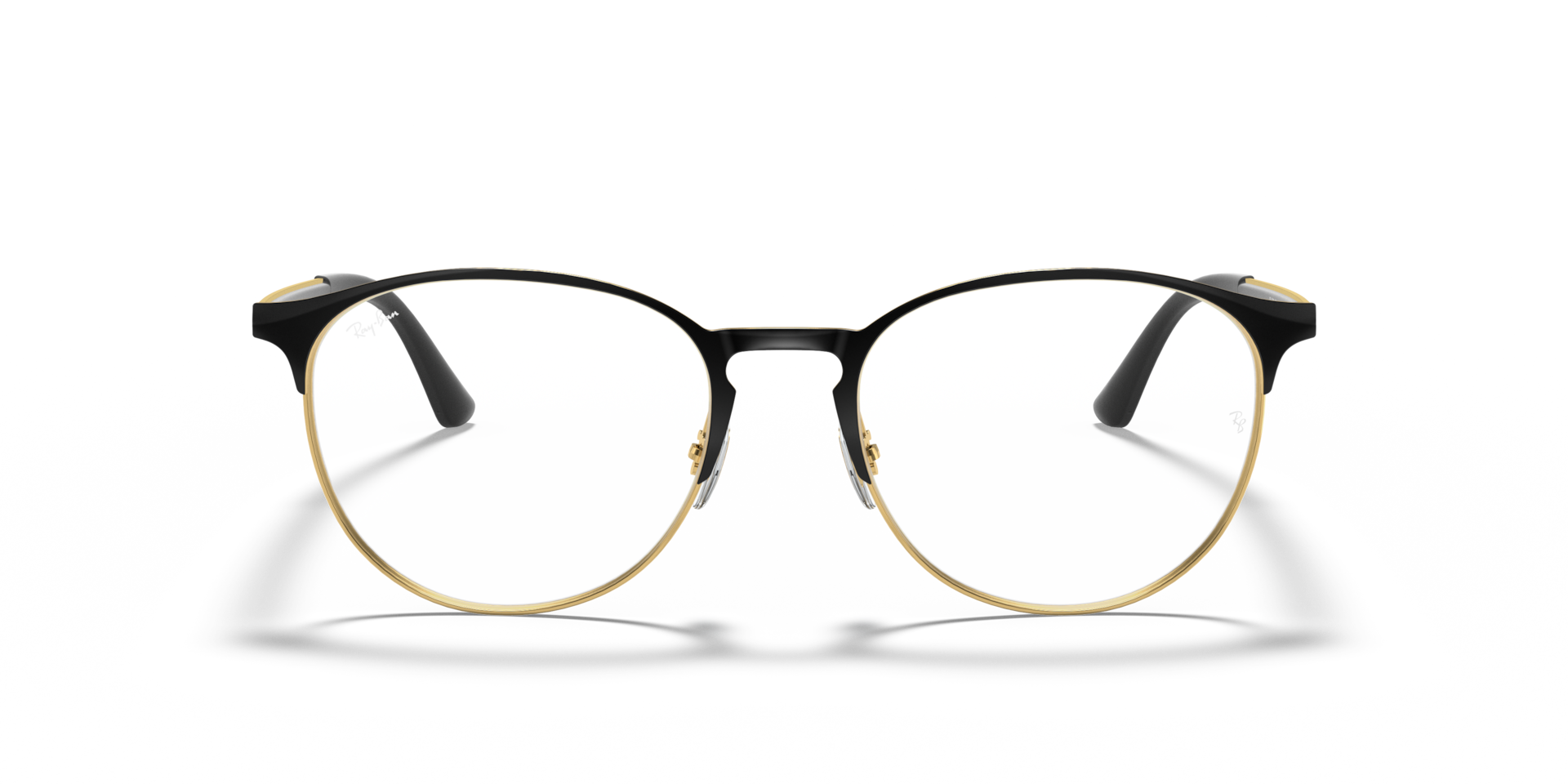 Ray-Ban Rb6375 Optics Optical Black On Gold Frame Clear Lenses Polarized 53-18