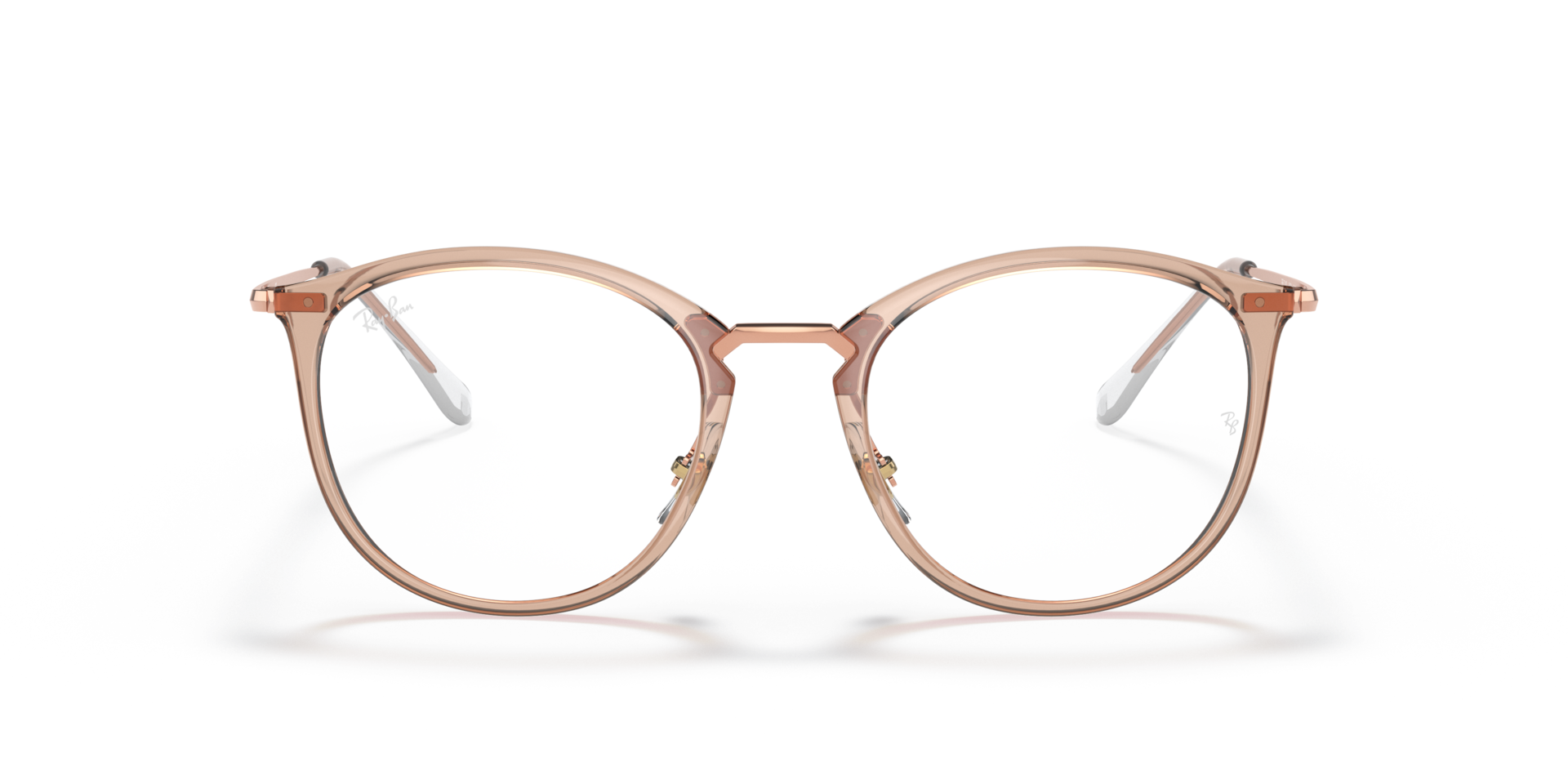 Ray-Ban Rb7140 Optics Optical Gold Frame Clear Lenses Polarized 49-20