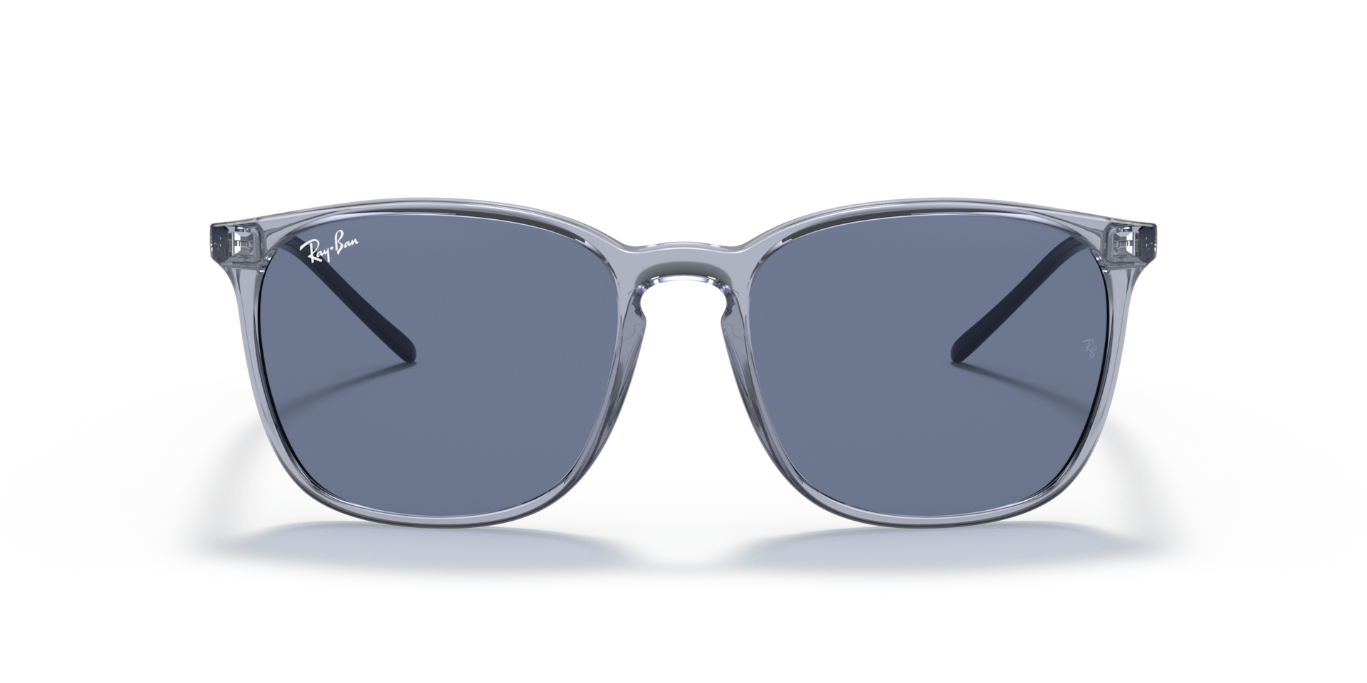 Ray-Ban Rb4387 Sunglasses Transparent Blue Frame Blue Lenses 56-18