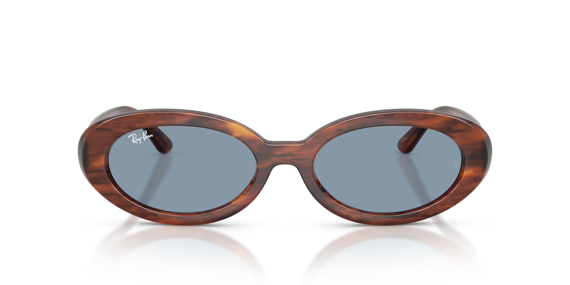 Ray-Ban Rb2223 Sunglasses Striped Havana Frame Blue Lenses 54-19