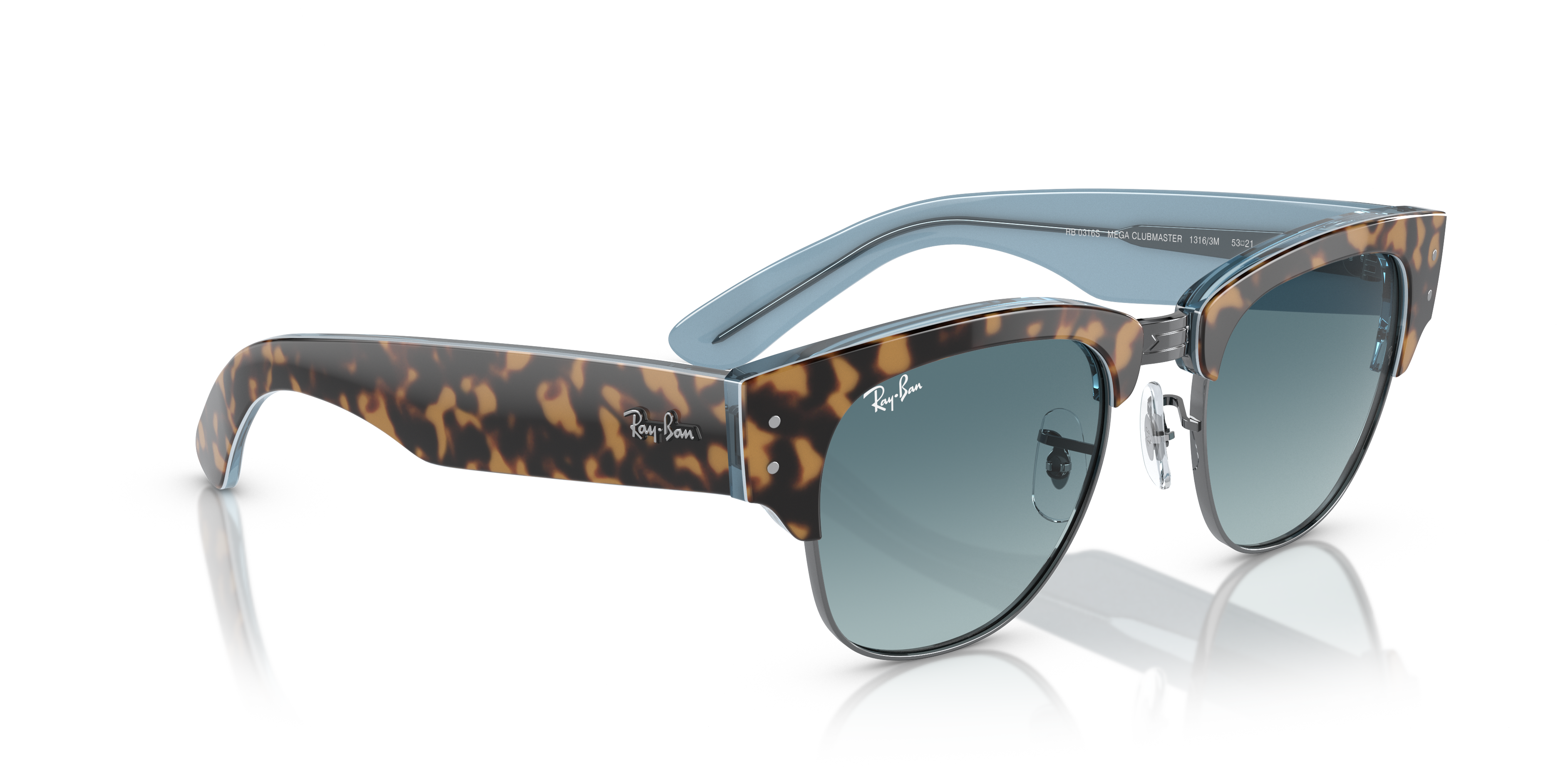 Ray-Ban MEGA CLUBMASTER RB 0316-S サングラス Ray-Ban RB0316S MEGA CLUBMASTER Sunglasses | Clearly