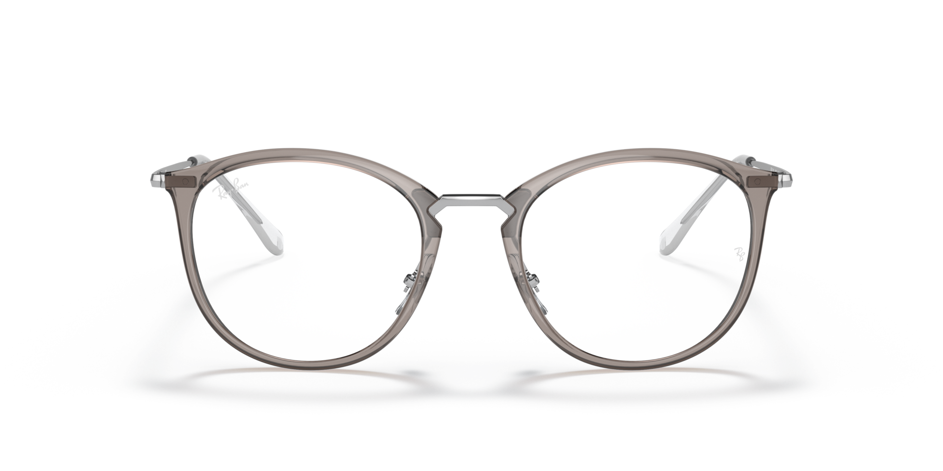 Ray-Ban Rb7140 Optics Optical Silver Frame Clear Lenses Polarized 49-20