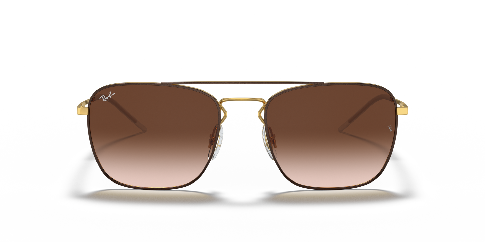 Ray-Ban Rb3588 Sunglasses Brown On Gold Frame Brown Lenses 55-19